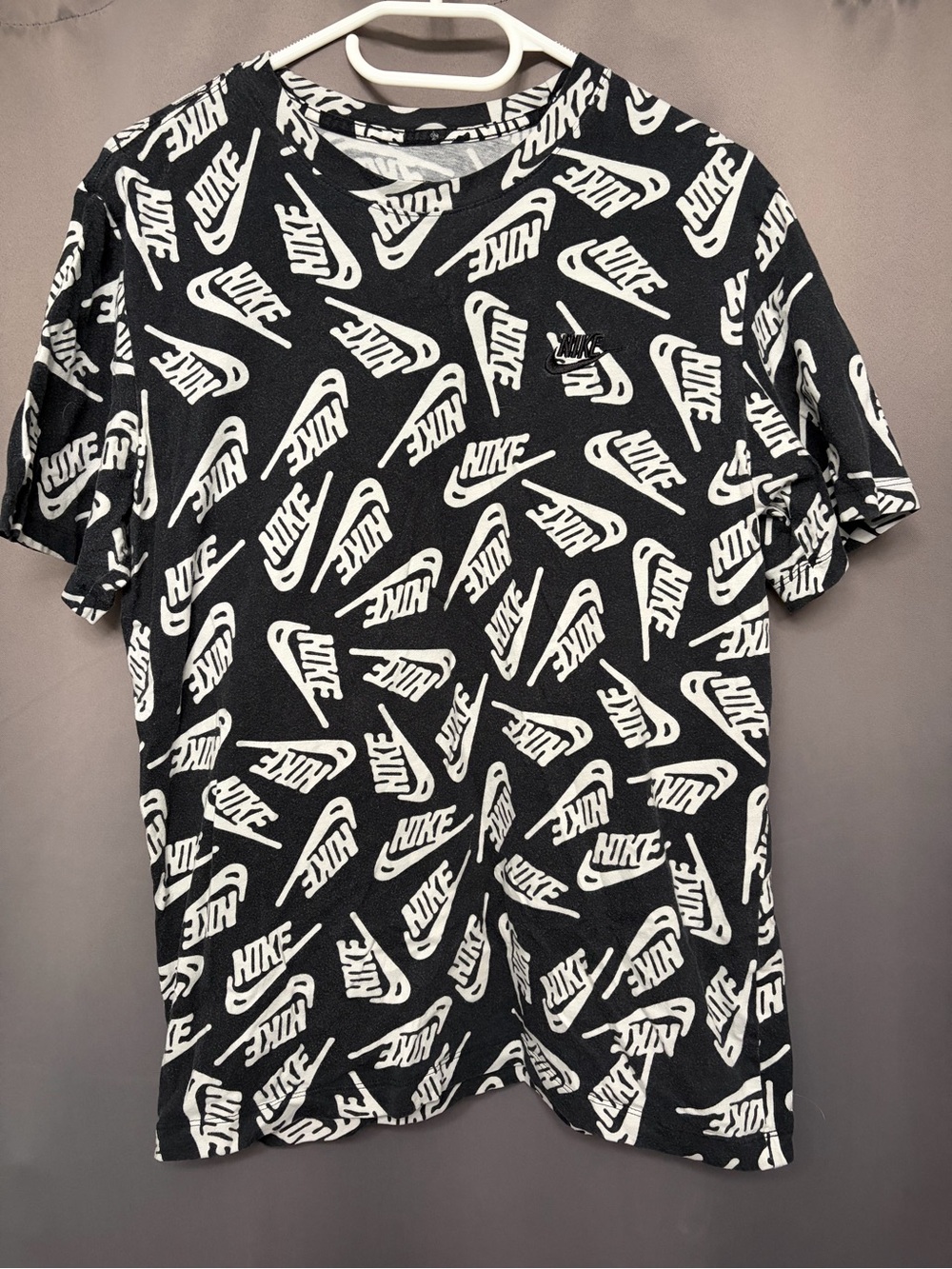 Nike Black & White All-Over Logo Men's T-Shirt